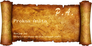 Proksa Anita névjegykártya