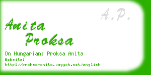 anita proksa business card